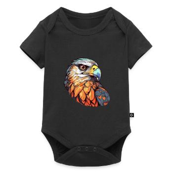 Falcon Colorful Watercolor Cartoon Kawaii Animal - Baby Premium short-sleeve bodysuit - black - Front