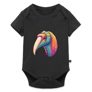 Anteater Colorful Watercolor Cartoon Kawaii Animal - Baby Premium short-sleeve bodysuit - black - Front