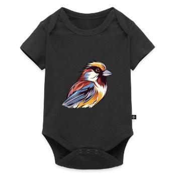 Moineau Aquarelle Colorée Dessin Animé Kawaii Animal - Body à manches courtes Premium Bébé - noir - Devant