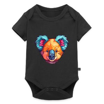 Koala Buntes Aquarell Cartoon Kawaii Tier - Baby Premium Kurzarmbody - Schwarz - Vorne
