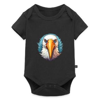 Albatross Colorful Watercolor Cartoon Kawaii Anima - Baby Premium short-sleeve bodysuit - black - Front