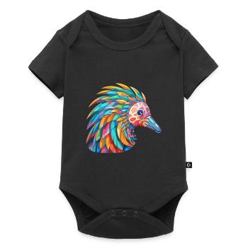 Echidna Colorful Watercolor Cartoon Kawaii Animal - Baby Premium short-sleeve bodysuit - black - Front
