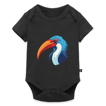 Ibis Colorful Watercolor Cartoon Kawaii Animal - Baby Premium short-sleeve bodysuit - black - Front
