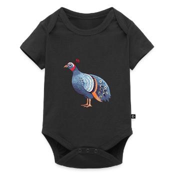 Pintade colorée aquarelle dessin animé Kawaii Ani - Body à manches courtes Premium Bébé - noir - Devant