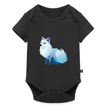 Arktisfuchs Bunte Aquarell-Karikatur Kawaii Anim - Baby Premium Kurzarmbody - Schwarz - Vorne