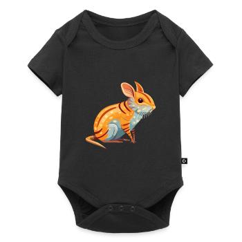 Elephant Shrew Colorful Watercolor Cartoon Kawaii - Baby Premium short-sleeve bodysuit - black - Front