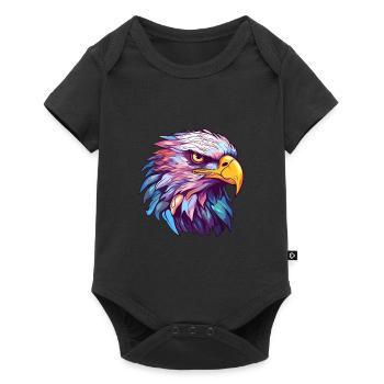 Aigle Aquarelle Colorée Dessin Animé Kawaii Animal - Body à manches courtes Premium Bébé - noir - Devant