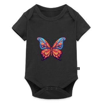 Papillon Aquarelle Colorée Dessin Animé Kawaii Anima - Body à manches courtes Premium Bébé - noir - Devant