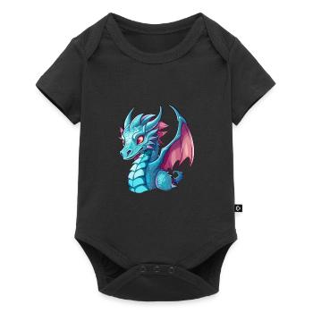 Dragon Colorful Watercolor Cartoon Kawaii Animal - Baby Premium short-sleeve bodysuit - black - Front