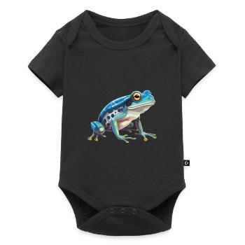 Grenouille Aquarelle Colorée Dessin Animé Kawaii Animal - Body à manches courtes Premium Bébé - noir - Devant