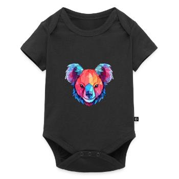 Koala Buntes Aquarell Cartoon Kawaii Tier - Baby Premium Kurzarmbody - Schwarz - Vorne