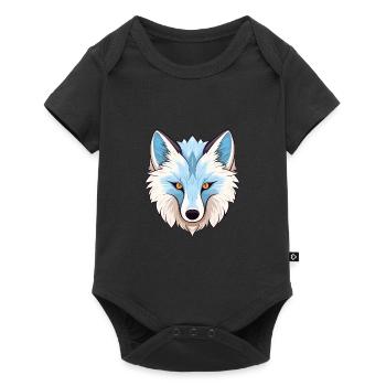 Arktisfuchs Bunte Aquarell-Karikatur Kawaii Anim - Baby Premium Kurzarmbody - Schwarz - Vorne