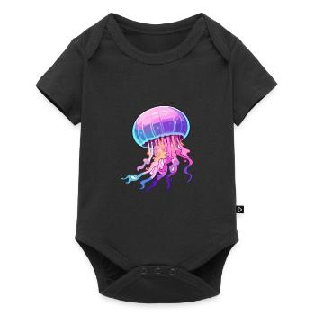 Méduse Aquarelle Colorée Dessin Animé Kawaii Anima - Body à manches courtes Premium Bébé - noir - Devant