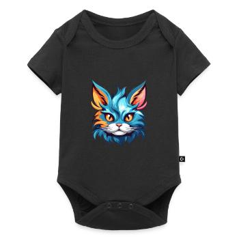 Chaton coloré aquarelle dessin animé kawaii animal - Body à manches courtes Premium Bébé - noir - Devant