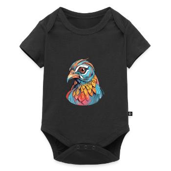 Rebhuhn bunte Aquarell-Karikatur Kawaii Anima - Baby Premium Kurzarmbody - Schwarz - Vorne