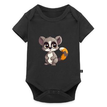 Lemur Cute Cartoon Kawaii Watercolor Animal Pet - Baby Premium short-sleeve bodysuit - black - Front