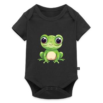 Grenouille Mignon Dessin Animé Kawaii Aquarelle Animal De Compagnie - Body à manches courtes Premium Bébé - noir - Devant