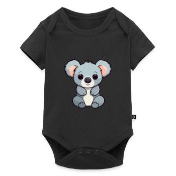Koala mignon dessin animé kawaii aquarelle animal animal de compagnie - Body à manches courtes Premium Bébé - noir - Devant