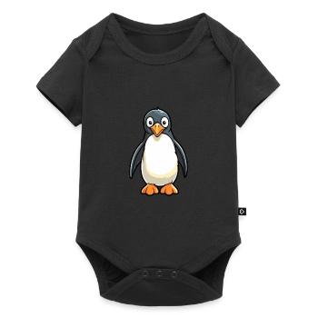 Pinguin Niedliche Karikatur Kawaii Aquarell Tier Haustier - Baby Premium Kurzarmbody - Schwarz - Vorne