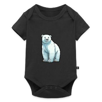 Ours polaire mignon dessin animé kawaii aquarelle Animal P - Body à manches courtes Premium Bébé - noir - Devant