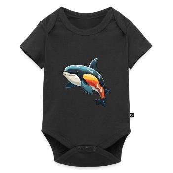 Orca Cute Cartoon Kawaii Watercolor Animal Pet - Baby Premium short-sleeve bodysuit - black - Front