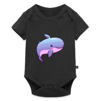 Baleine Mignon Dessin Animé Kawaii Aquarelle Animal De Compagnie - Body à manches courtes Premium Bébé - noir - Devant