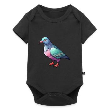 Pigeon Mignon Dessin Animé Kawaii Aquarelle Animal De Compagnie - Body à manches courtes Premium Bébé - noir - Devant