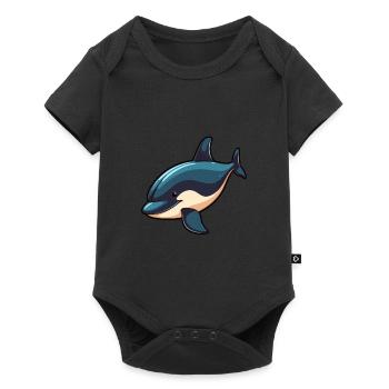 Orca Cute Cartoon Kawaii Watercolor Animal Pet - Baby Premium short-sleeve bodysuit - black - Front