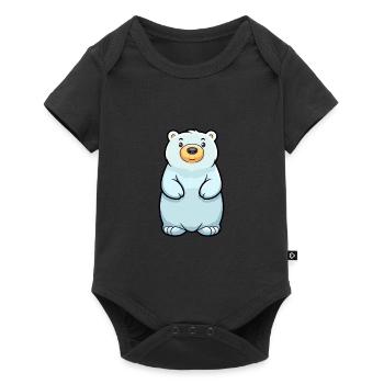 Ours polaire mignon dessin animé kawaii aquarelle Animal P - Body à manches courtes Premium Bébé - noir - Devant