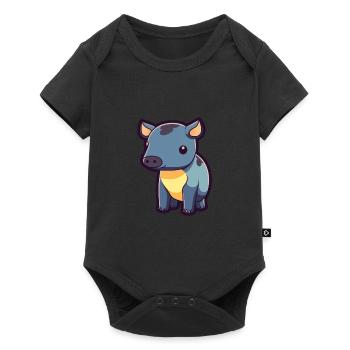 Tapir mignon dessin animé kawaii aquarelle animal animal de compagnie - Body à manches courtes Premium Bébé - noir - Devant