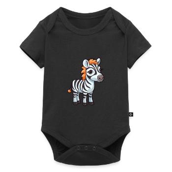 Zebra Cute Cartoon Kawaii Watercolor Animal Pet - Baby Premium short-sleeve bodysuit - black - Front
