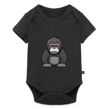 Gorilla Cute Cartoon Kawaii Watercolor Animal Pet - Baby Premium short-sleeve bodysuit - black - Front