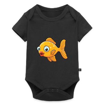 Fish Cute Cartoon Kawaii Watercolor Animal Pet - Baby Premium short-sleeve bodysuit - black - Front