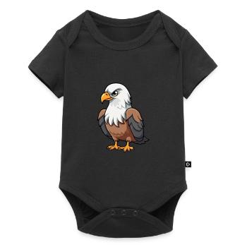 Aigle Mignon Dessin Animé Kawaii Aquarelle Animal De Compagnie - Body à manches courtes Premium Bébé - noir - Devant