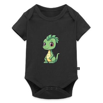 Dragon Mignon Dessin Animé Kawaii Aquarelle Animal De Compagnie - Body à manches courtes Premium Bébé - noir - Devant