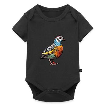Perdrix mignon dessin animé kawaii aquarelle Animal Pe - Body à manches courtes Premium Bébé - noir - Devant