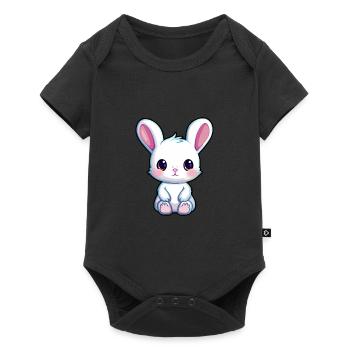 Rabbit Cute Cartoon Kawaii Watercolor Animal Pet - Baby Premium short-sleeve bodysuit - black - Front