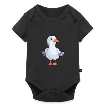 Seagull Cute Cartoon Kawaii Watercolor Animal Pet - Baby Premium short-sleeve bodysuit - black - Front