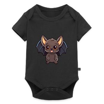 Chauve-souris mignon dessin animé kawaii aquarelle animal de compagnie - Body à manches courtes Premium Bébé - noir - Devant