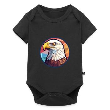 Aigle vitrail coloré Cartoon Kawaii Animal - Body à manches courtes Premium Bébé - noir - Devant