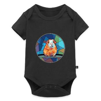 Cochon d’Inde vitrail coloré Cartoon Kawaii A - Body à manches courtes Premium Bébé - noir - Devant
