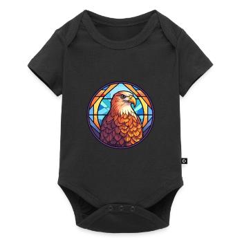 Hawk Buntes Buntes Cartoon-Kawaii-Tier - Baby Premium Kurzarmbody - Schwarz - Vorne