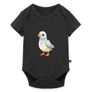 Dove Cute Cartoon Kawaii Watercolor Animal Pet - Baby Premium short-sleeve bodysuit - black - Front