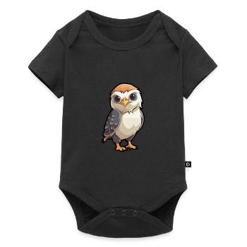 Falcon Cute Cartoon Kawaii Watercolor Animal Pet - Baby Premium short-sleeve bodysuit - black - Front