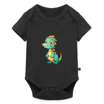 Dragon Mignon Dessin Animé Kawaii Aquarelle Animal De Compagnie - Body à manches courtes Premium Bébé - noir - Devant