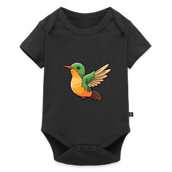 Colibri mignon dessin animé kawaii aquarelle Animal - Body à manches courtes Premium Bébé - noir - Devant