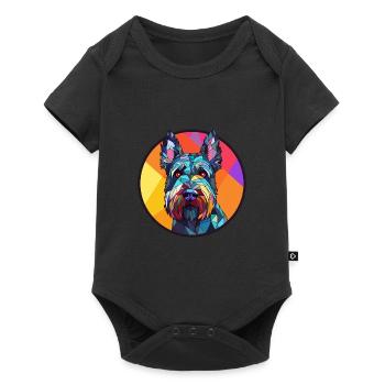 Scottish Terrier Dog Stained Glass Colorful Cartoo - Baby Premium short-sleeve bodysuit - black - Front