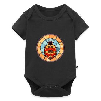 Ladybug Stained Glass Colorful Cartoon Kawaii Anim - Baby Premium short-sleeve bodysuit - black - Front