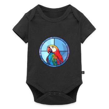 Papagei Buntglas Bunte Karikatur Kawaii Anima - Baby Premium Kurzarmbody - Schwarz - Vorne
