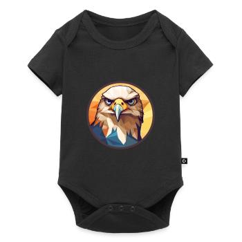 Hawk Buntes Buntes Cartoon-Kawaii-Tier - Baby Premium Kurzarmbody - Schwarz - Vorne
